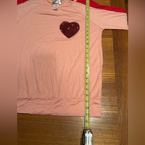 Love Kuza Pink and Red Heart Long Sleeve Top NWOT LAST CHANCE! - Picture 7 of 9